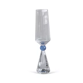 Jogo de 6 Taças Diamond Champagne Vidro C/Azul 305ML