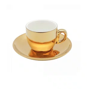 Jogo de 6 Xicaras Café Versa C/Dourado 90ml