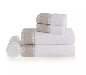 Jogo de Banho Gigante 5 Peças 100% Algodão Martorana Branco