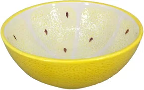 Jogo de Bowls de Cerâmica C/Desenho de Limão