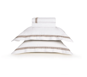 Jogo de Cama King Vercelli Branco/Nocciola