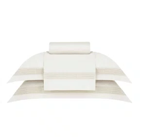 Jogo de Cama Queen Pierre Buddemeyer Luxus 600 fios Bege c/ Renda Bege