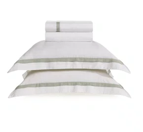 Jogo de Cama Queen Vercelli Branco C/Pistacchio