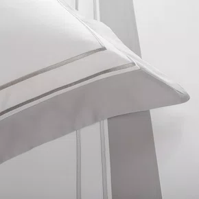 Jogo De Cama Super King Saville 400 Fios Buddemeyer Luxus Branco/Prata