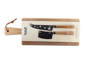 Jogo de Facas para Queijo com Tabua Acacia 3 peças
