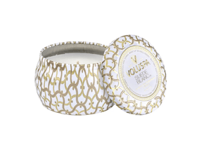 Mini Vela Lata 25H Suede Blanc