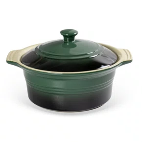 Panela C/Tampa em Cerâmica Verde Degrade