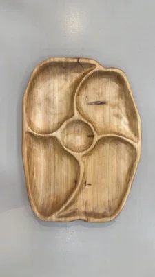 Petisqueira Madeira Natural C/5 Divisões