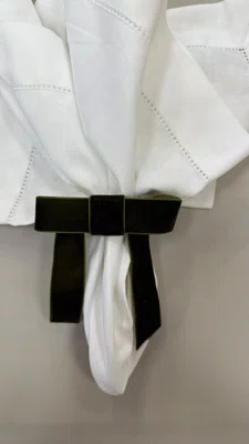 Argola de Guardanapo em Laço de Veludo Verde