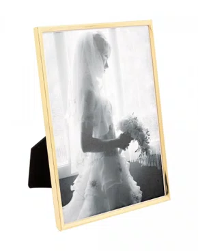 Porta Retrato de Aço Inox Classic Dourado 13X18