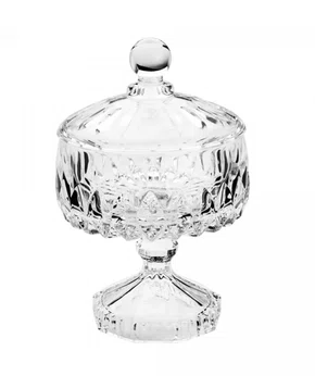 Potiche Decorativo de Cristal com Pé Louise 14X22,5CM