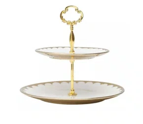 Prato Duplo p/Doces Porcelana EGG 19cm/27x24cm