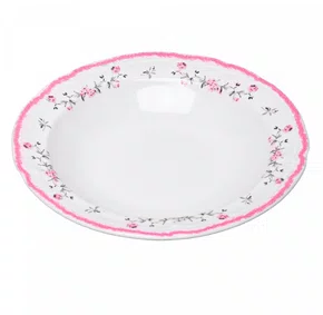 Prato Fundo Florescer 22cm Rosa Cerâmica - Wolff