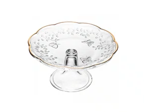 Prato P/ Bolo New Butterfly Fio de Ouro 26,5 Cm