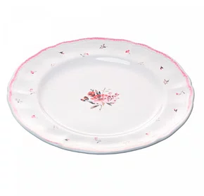 Prato Raso Florescer 27cm Rosa Cerâmica - Wolff
