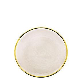 Prato sobremesa cristal c/ borda dourada agata 21cm