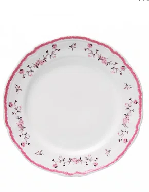 Prato Sobremesa Florescer 19,5cm Rosa Cerâmica - Wolff