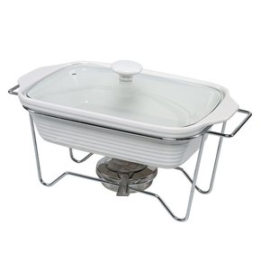 Rechaud Retangular em Porcelana com Queimador