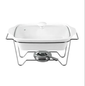 Rechaud Porcelana com Tampa em Vidro