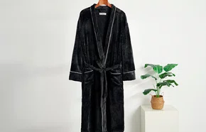 Roupão Kimono C/Pipping Grafite Tamanho GG