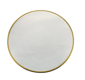 Sousplat Cristal Chumbo C/Borda Dourada Linen 33Cm