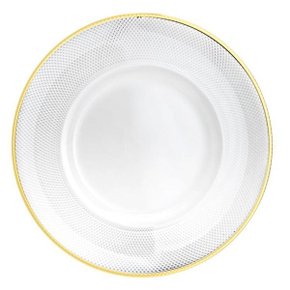 Sousplat Thin Edge Transparente e Dourado