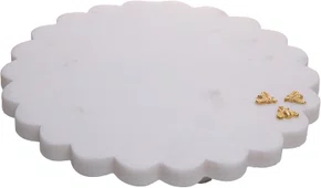 Tábua Redonda New Bee 30,5x3,5cm Mármore - Wolff
