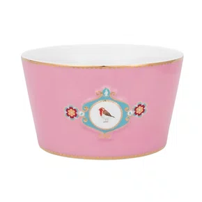 Tigela 15Cm Medallion Rosa Love Birds