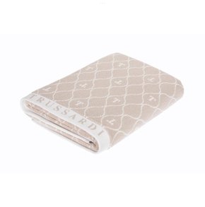 Toalha de Rosto Trussardi Jacquard Fio Tinto Speciale Nocciola/Branco