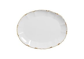 Travessa Rasa Med. Cristal Branco C/Ouro