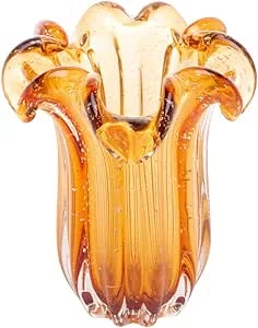 Vaso de Vidro Flat Italy Ambar 19X24Cm