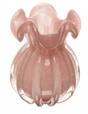 Vaso Italy 13X17CM Rosa Leitoso Vidro