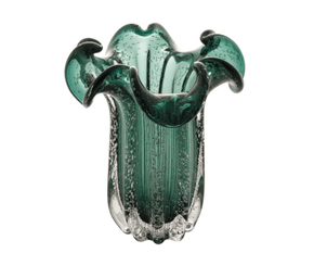 Vaso Vidro Italy Verde Esmeralda 19x24cm