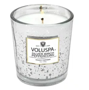 Vela Copo Vidro Clássico 60H Silver Birch Peppercorn