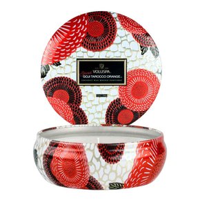 Vela Lata 3 Pavios 60H Relevo Spiced Goji Tarocco Orange