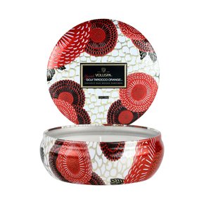 Vela Lata 3 Pavios Relevo Goji Tarocco 60 Horas