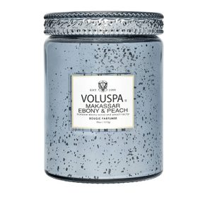 Vela Pote Vidro G 100H Tampa Vidro Makassar Ebony e Peach