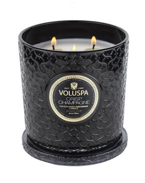 Vela Pote Vidro Luxe 80h Crisp Champagne