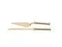 Conjunto 2 Talheres de Zamac com Cabo Trançado Dourado 32cm Wolff