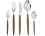 Faqueiro 30 Peças em Inox Wooden Kenya