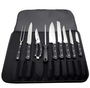 Jg de 9 Peças P/Churrasco Gourmet Aço Inox C/Bolsa de Nylon