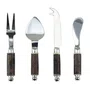 Jg Talheres P/Queijo Arvoredo Aço Inox C/Cabo Madeira 4Pçs