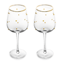 Jogo de 2 Taças P/Vinho Balls Fio de Ouro 350ML Vidro