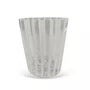 Jogo de 6 Copos Vidro Transparente C/Listras Brancas  340ML