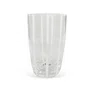 Jogo de 6 Copos Vidro Transparente C/Listras Brancas 470ML