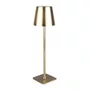 Luminária de Mesa Led 3 Tons Usb Elegance 9,5x9,5x38cm Dourada Metal
