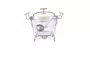Rechaud Redondo P/Sopa vidro C/Tampa e Concha Inox 4L P33xL25xA24cm