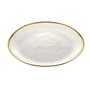Jg c/ 4 Sousplat de Cristal com Filete Dourado Agate