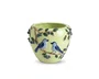 Vaso Decortico em Cerâmica Pássaros e Blueberry Verde e Azul