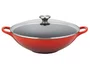 Wok 32Cm C/Tampa de Vidro Signature Vermelho